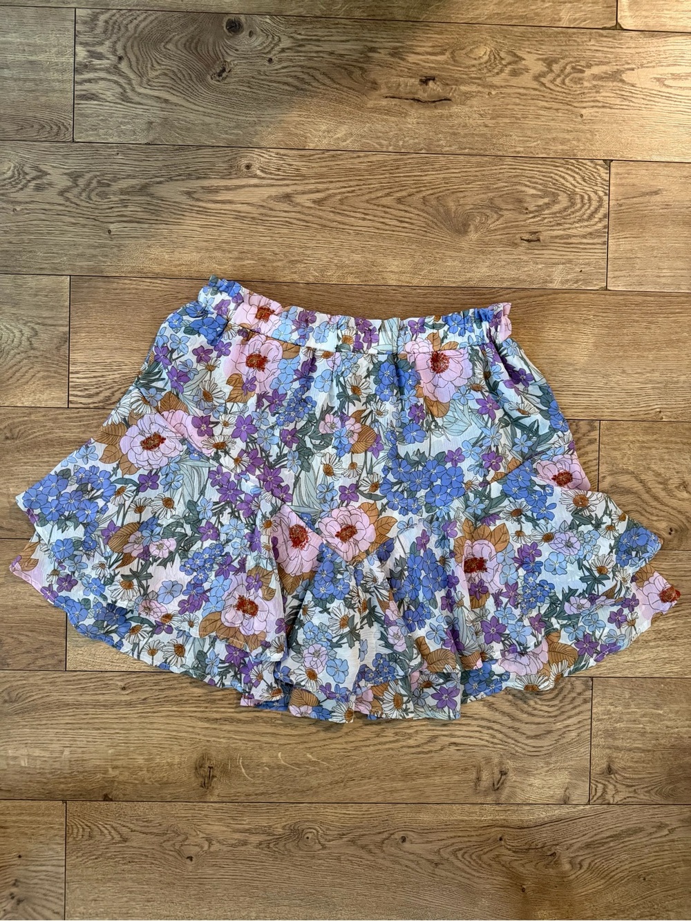Floral Print Ruffle Hem Skort - Picture 8 of 8